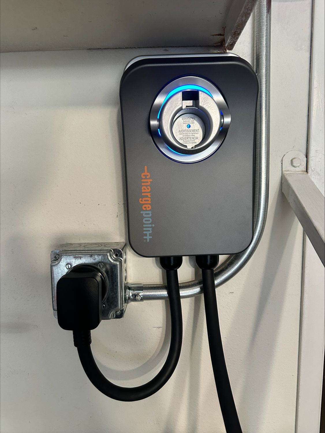 ChargePoint EV charger, residential garage
