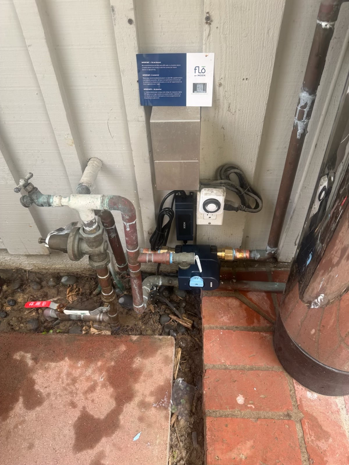 Flo by Moen smart monitor on the copper main