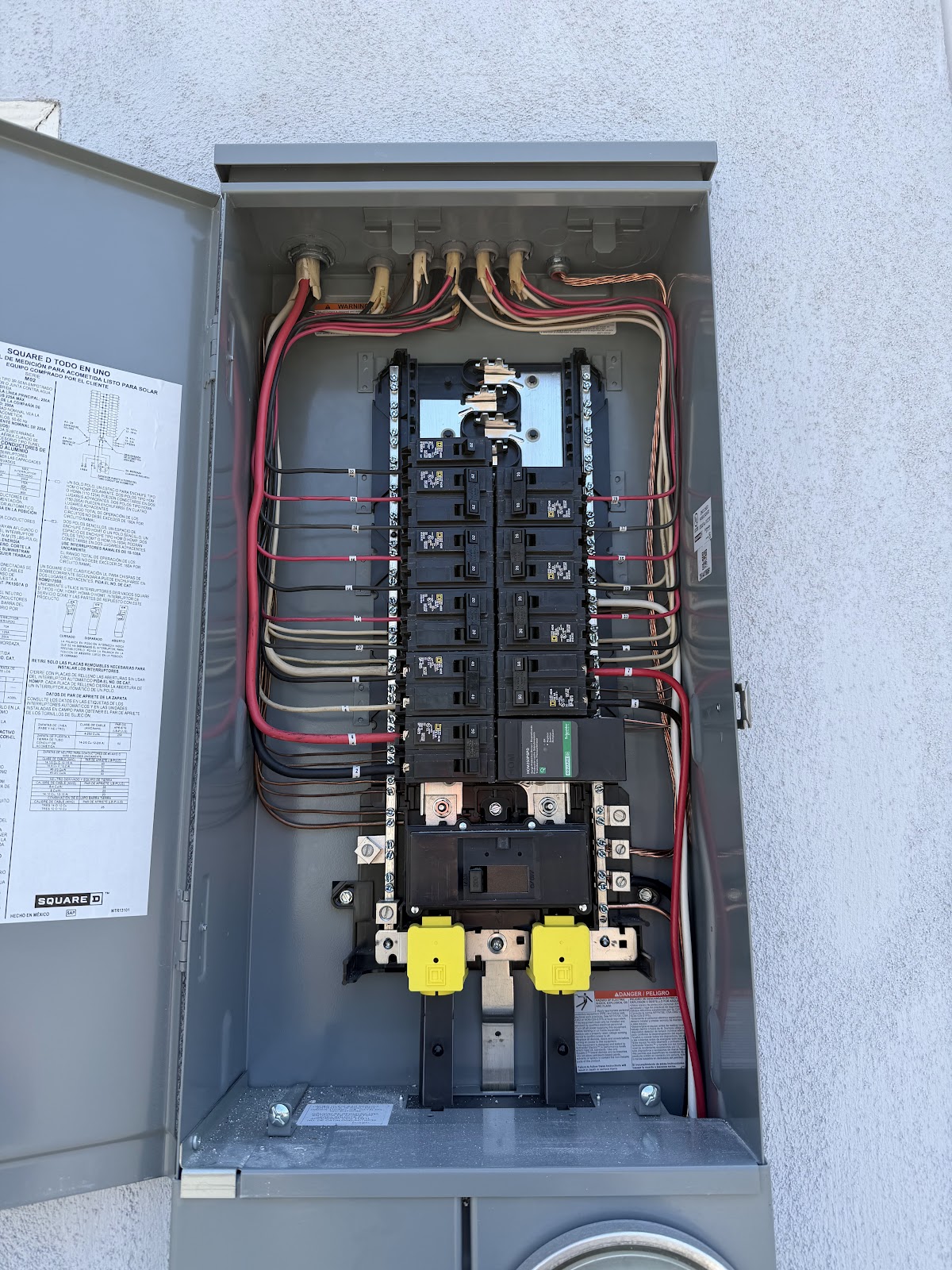Square D panel, neatly re-wired