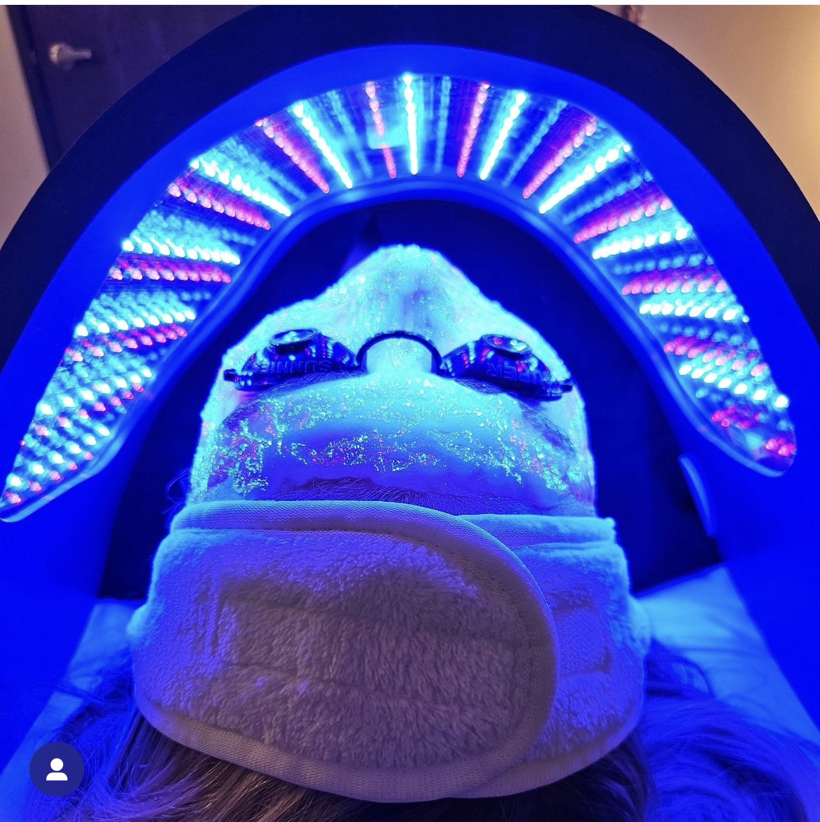 LED light therapy session at B Beautiful Med Spa