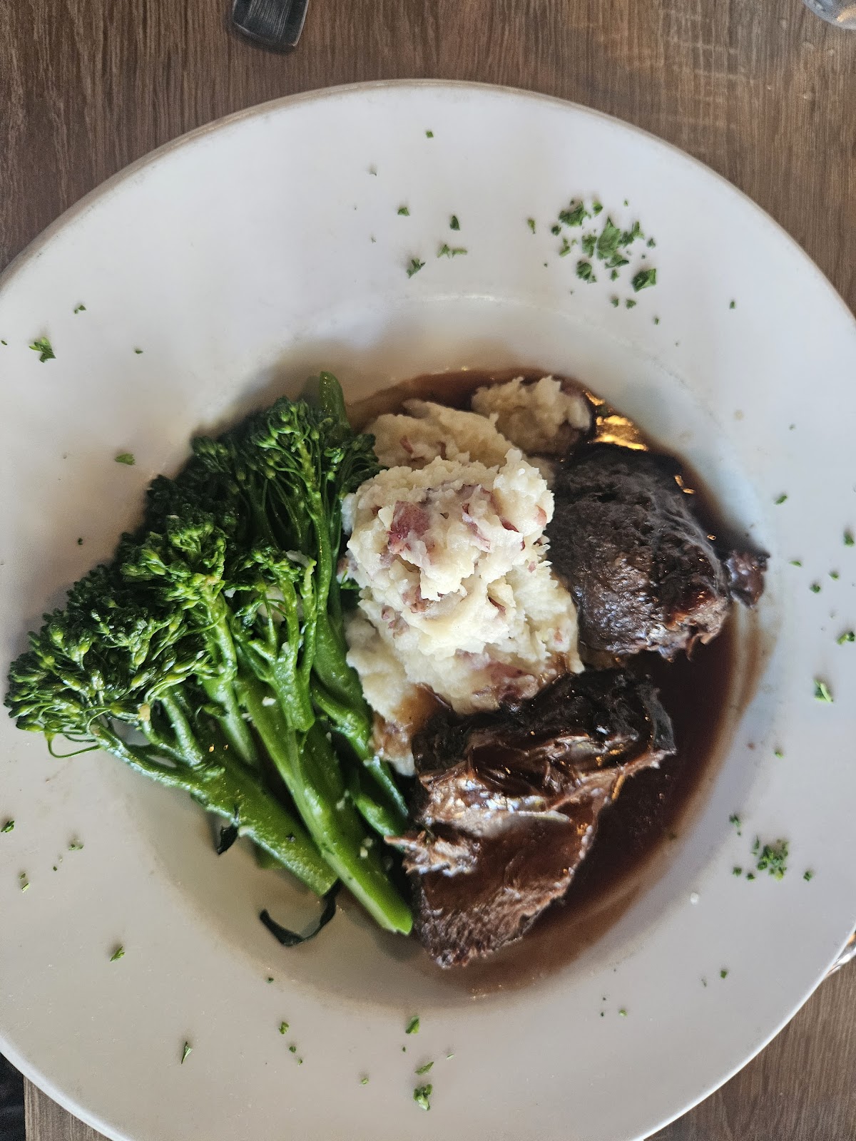 Braised Short Rib at Domenico's on the Lake. fork-tender, slow Cabernet.