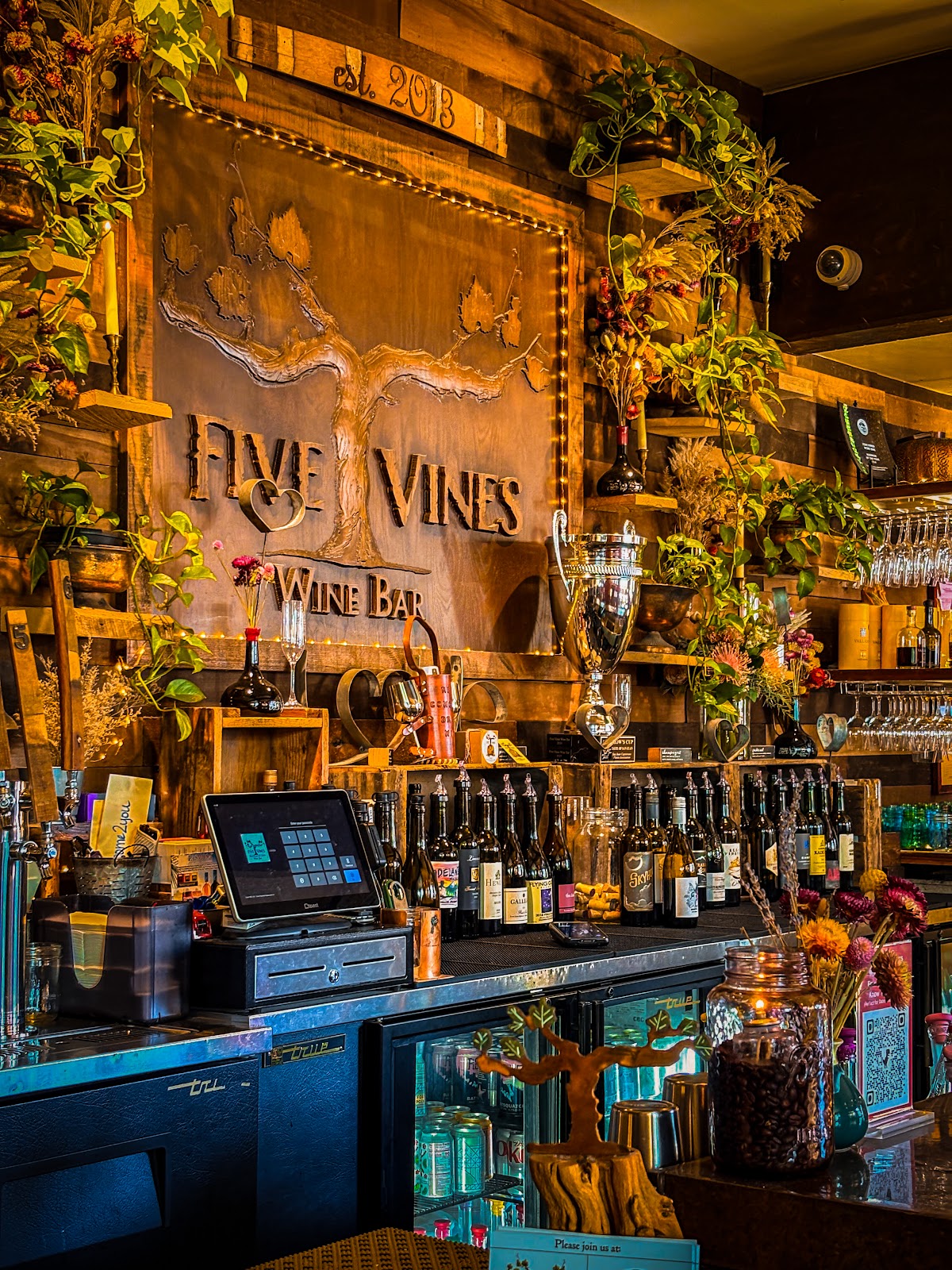 The Snug Room at Five Vines Wine Bar.