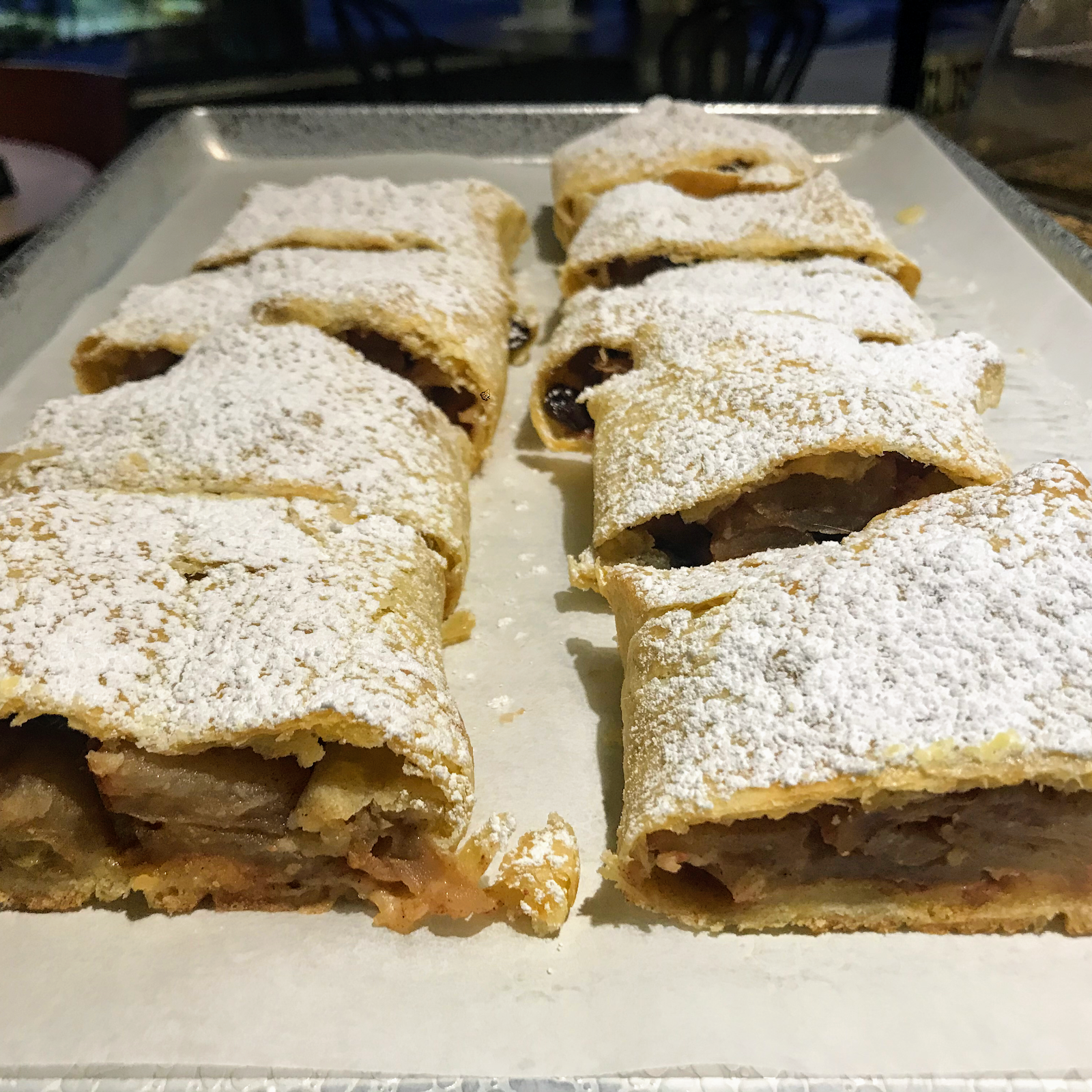 Apple strudel fresh from Heidelberg Pastry Shop