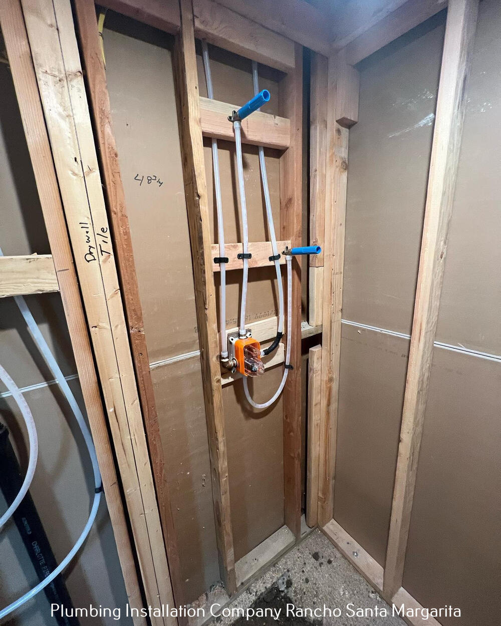 Shower valve and PEX rough-in, open wall