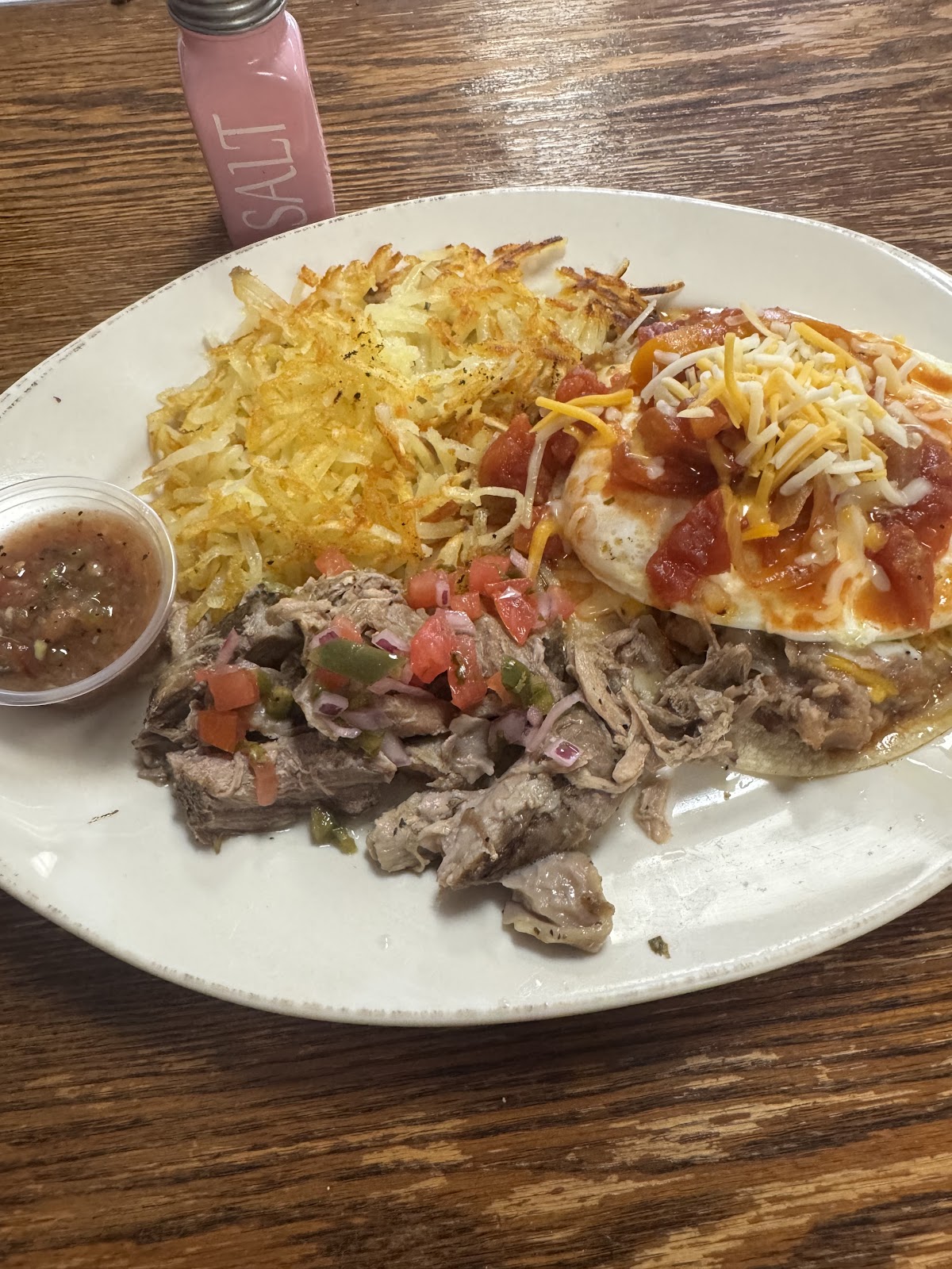 Carne asada and eggs plate