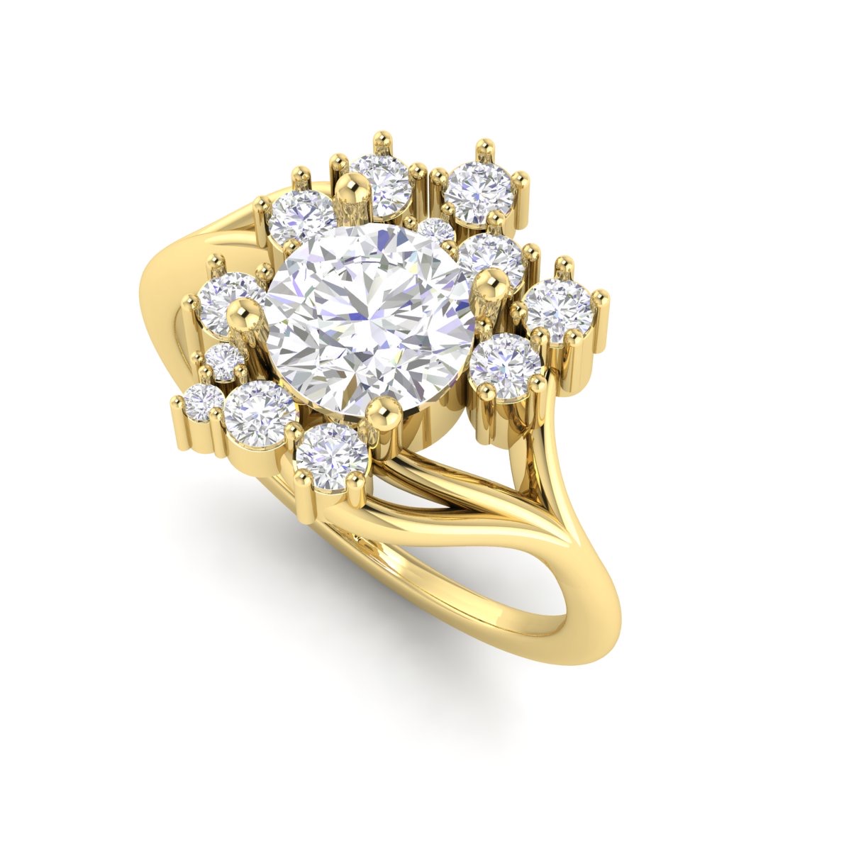 A custom diamond cluster ring by Mardi's