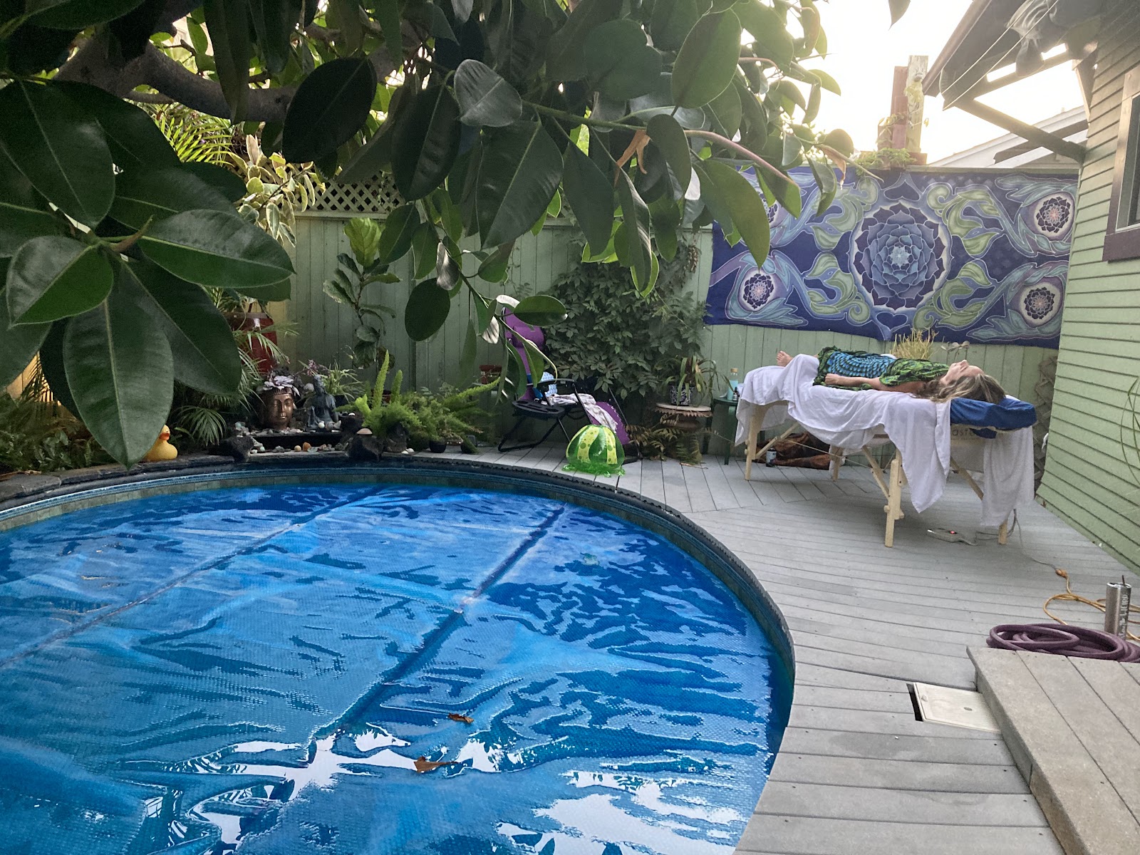 The serene patio at Jude's studio