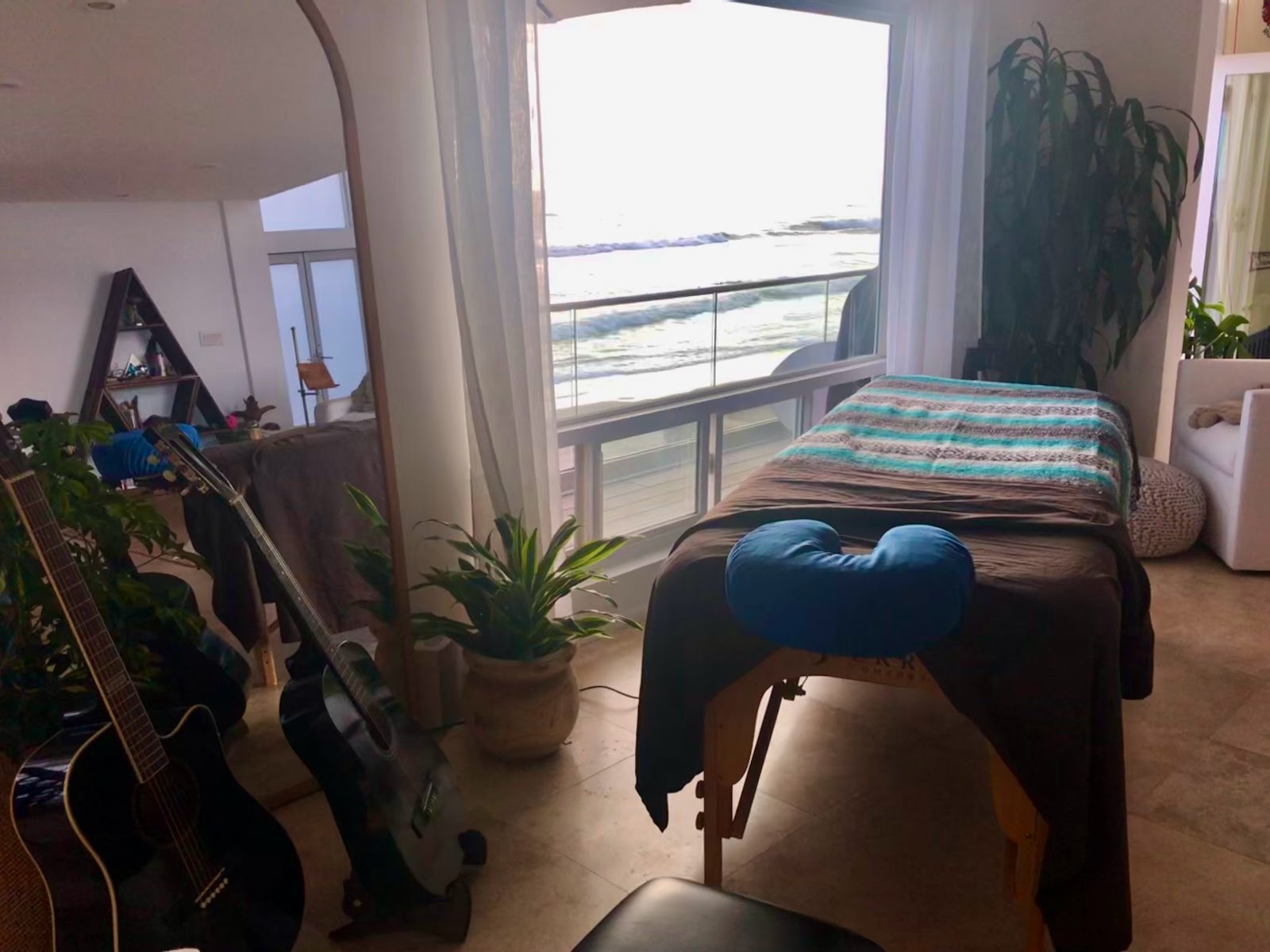 A cozy window nook in the studio