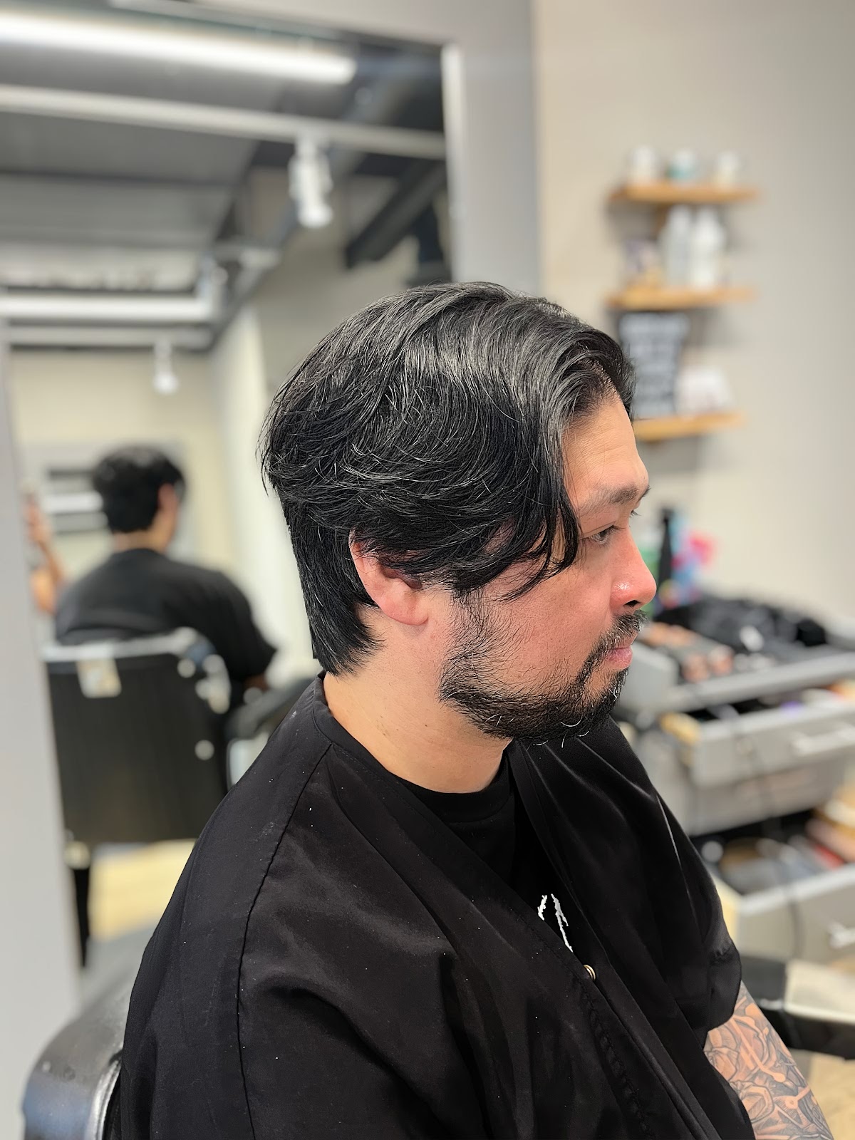 The Mid-Length Wave. Layered through, dried for shape, finished to fall the way it falls. The cut that grows out well.