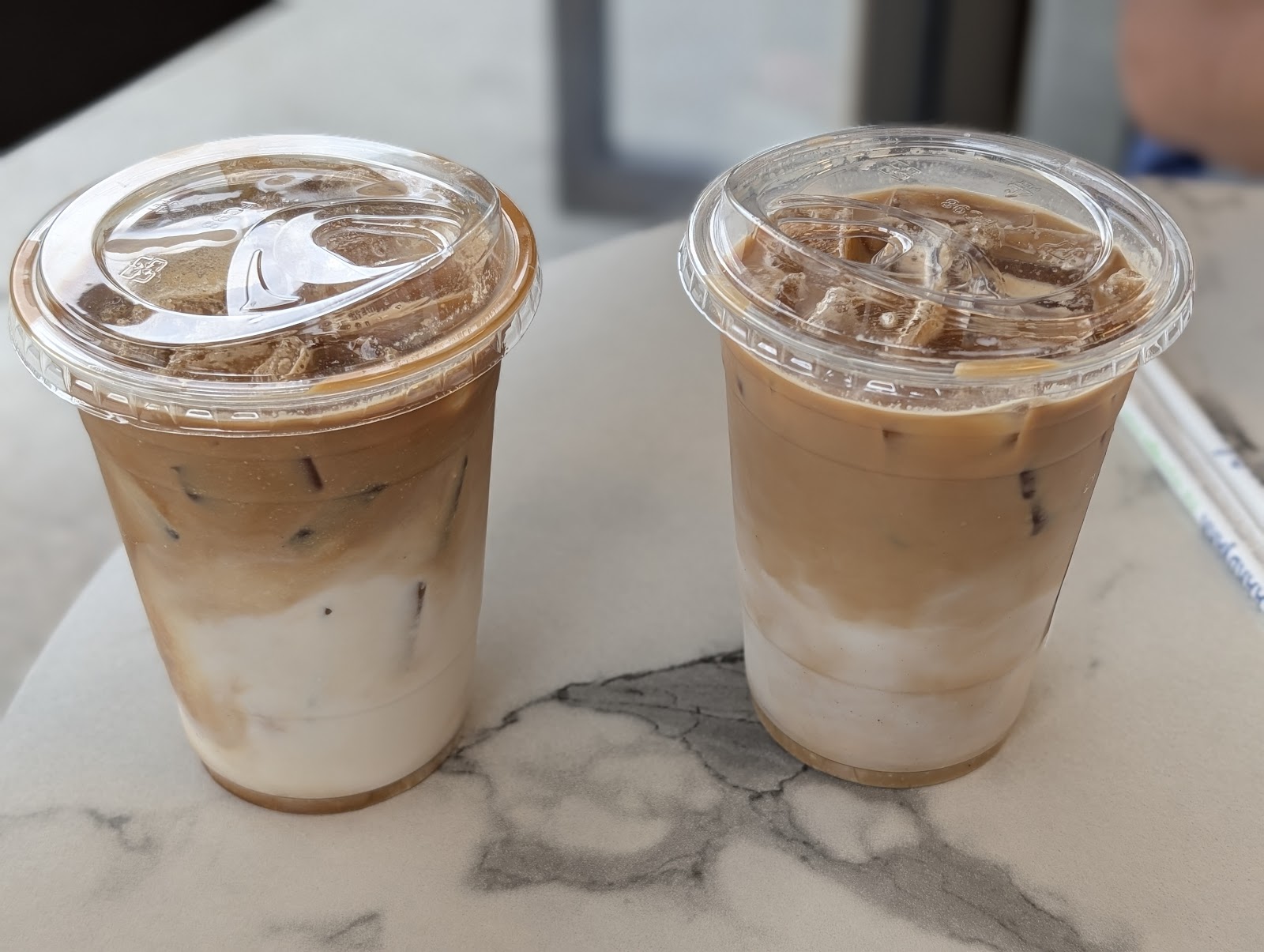 Iced lattes on the Ocho counter