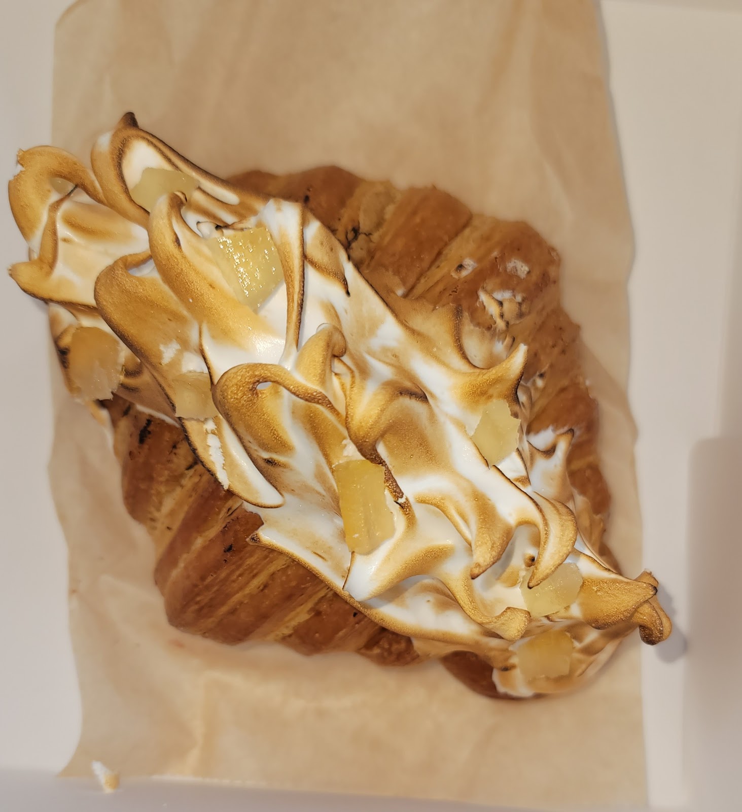 Lemon meringue croissant at Ocho Coffee