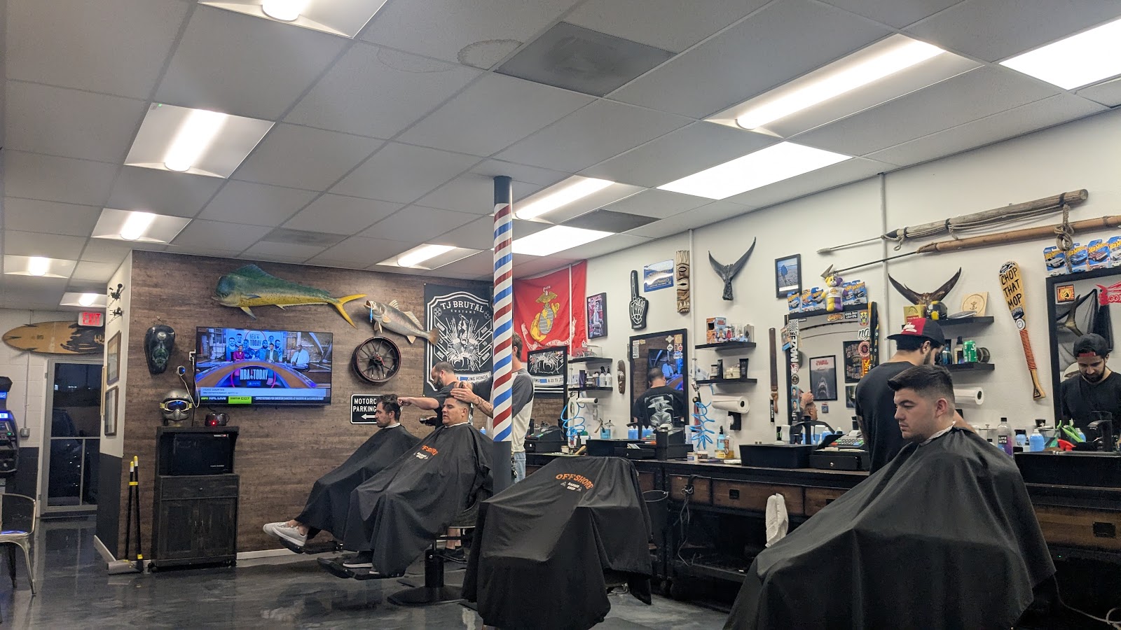 Inside Offshore Barber Shop in Laguna Hills