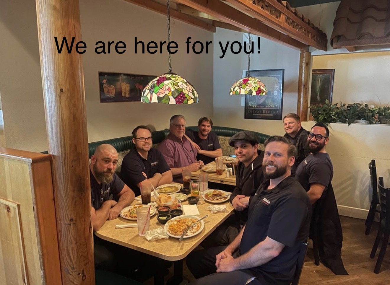 The crew. "We are here for you."