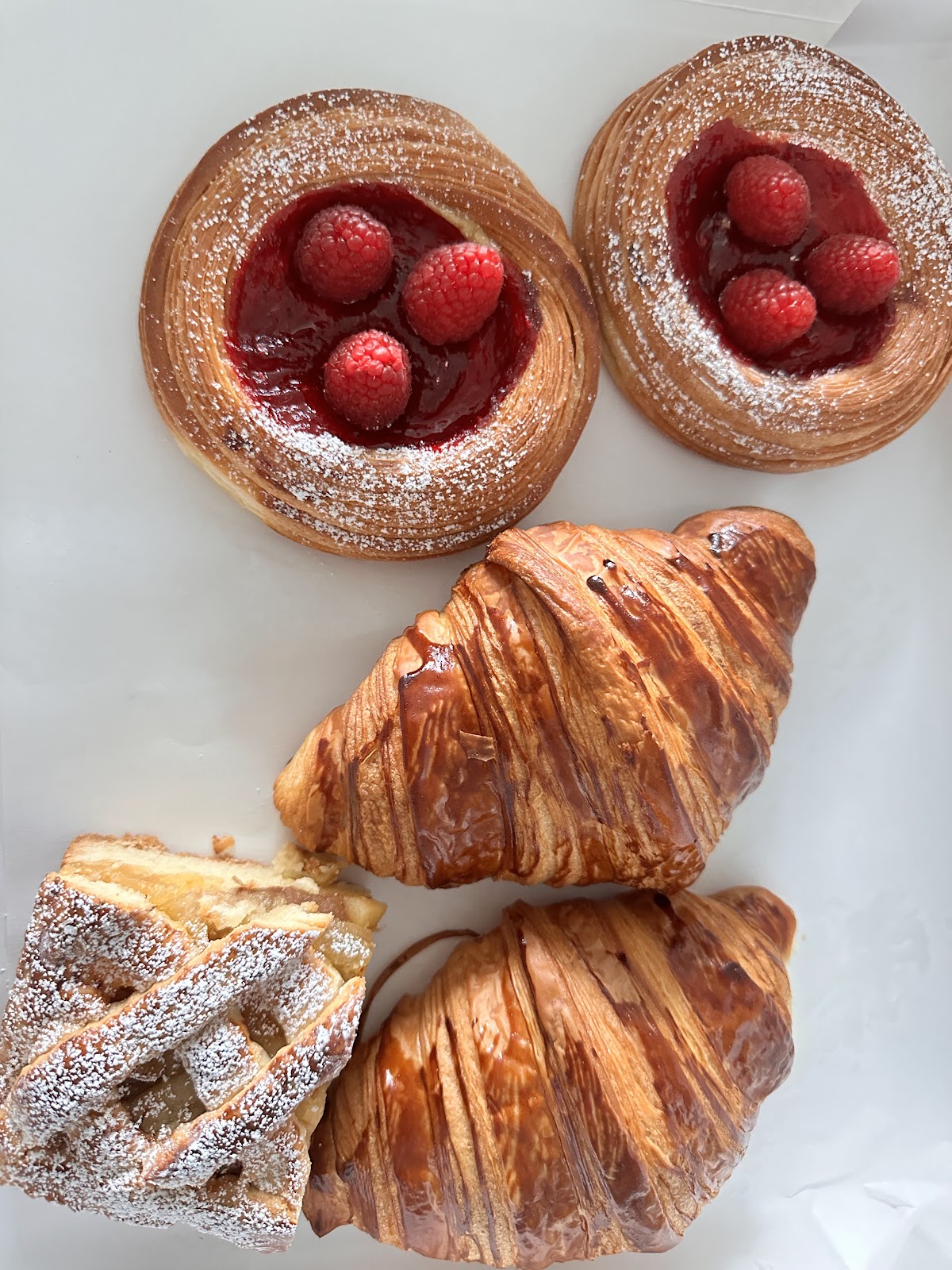House ciabatta and raspberry danish at Saffron Bakery