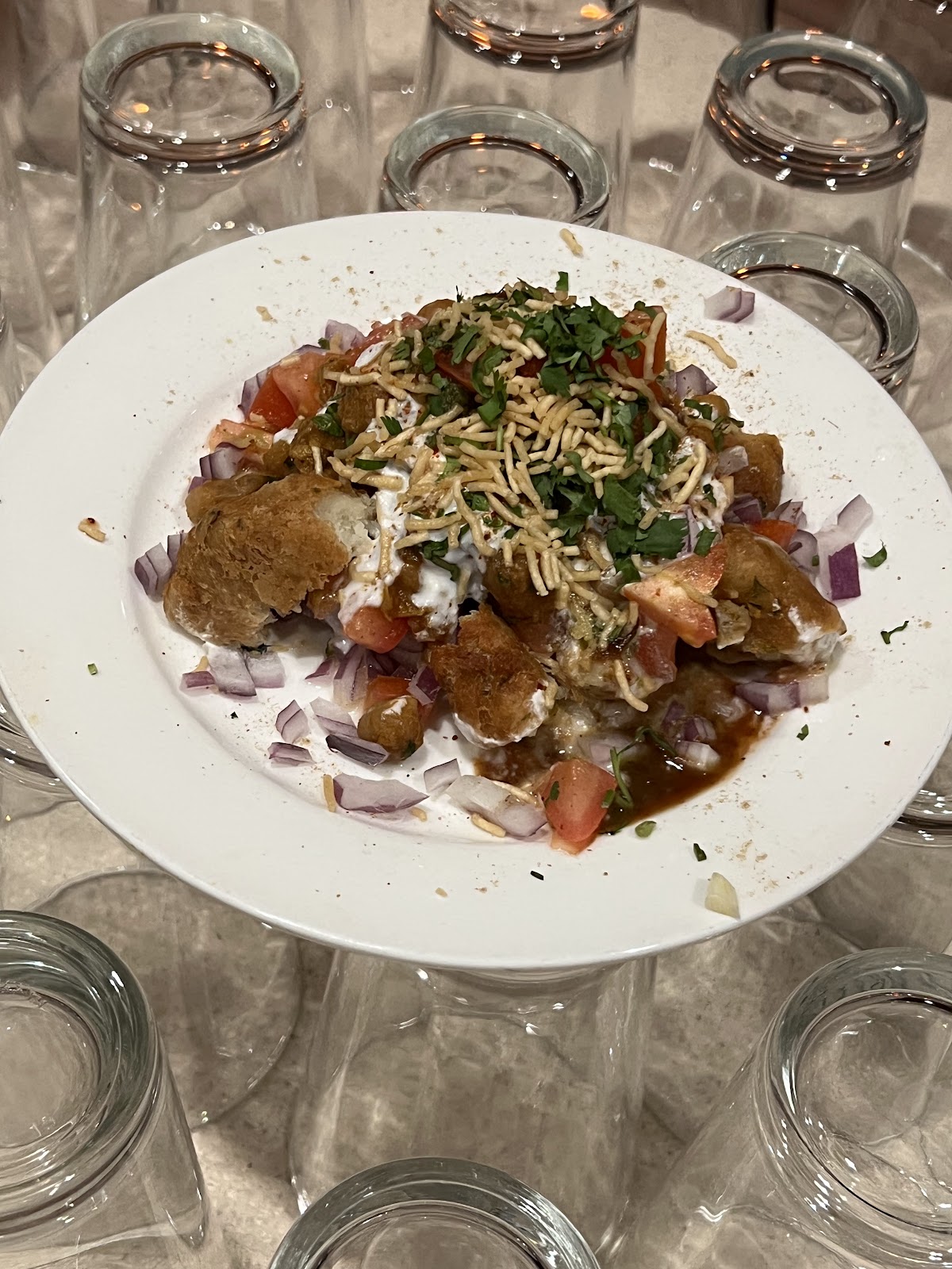 Samosa Chaat at Sattva Indian Rasoi