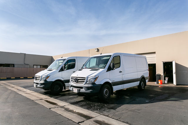 The Swift Sprinter vans at the shop