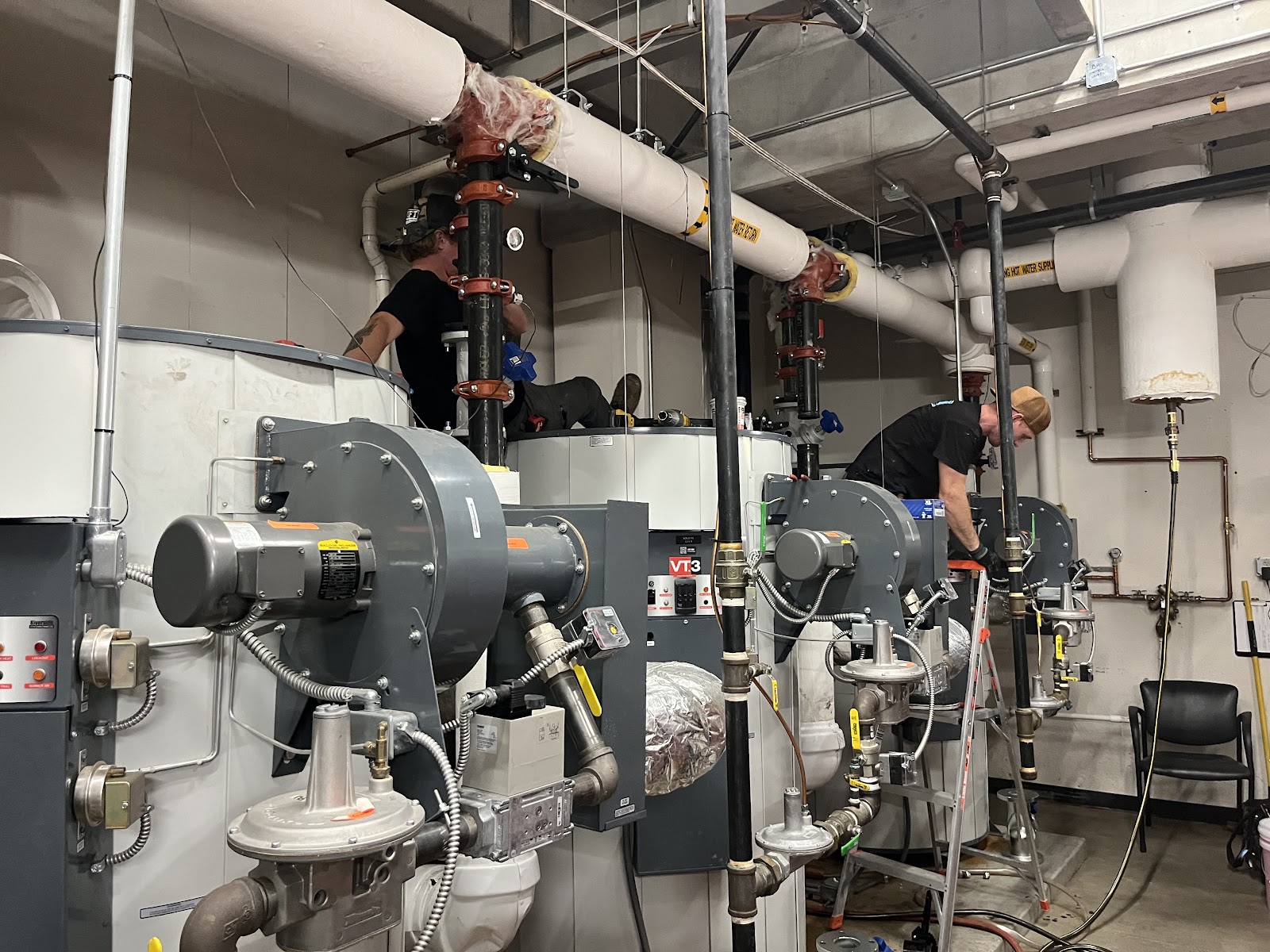 Commercial boiler service, mechanical room