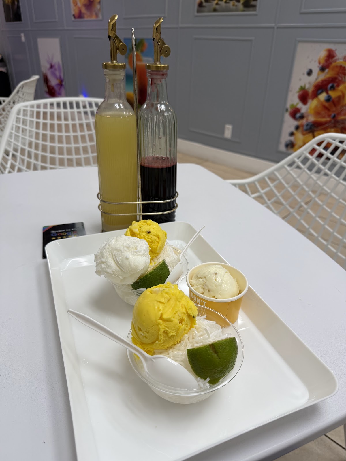 The Yummy Land shop interior with the Persian sweets and ice cream counter in Laguna Hills